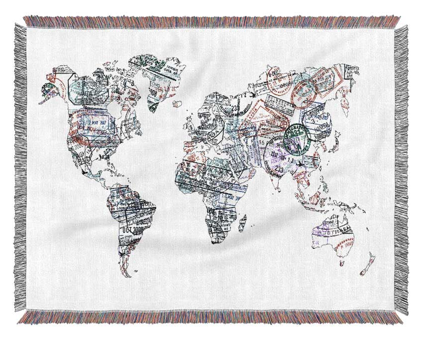 Map Of The World 8 Woven Blanket