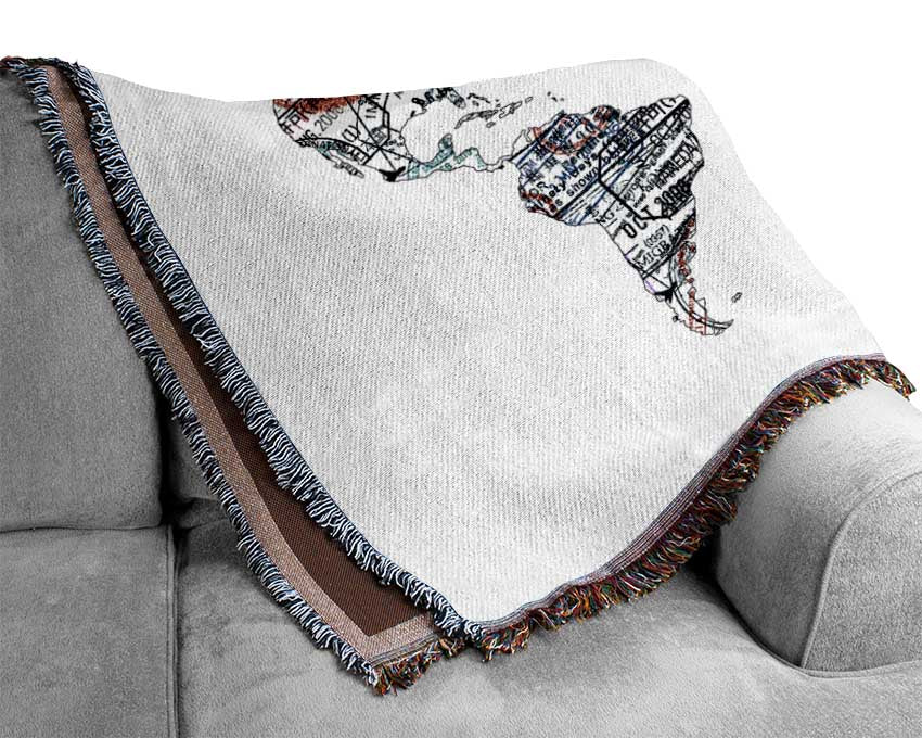 Map Of The World 8 Woven Blanket