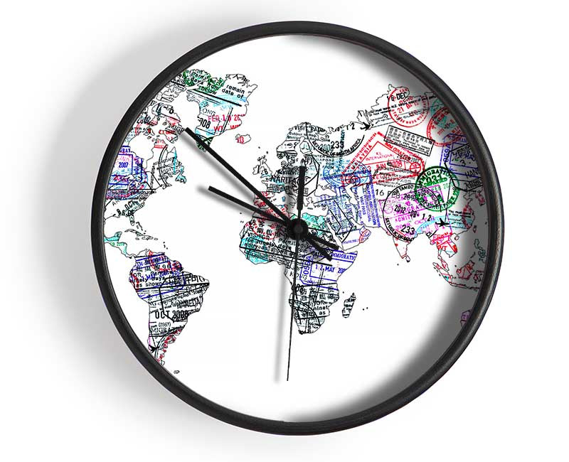 Map Of The World 8 Clock - Wallart-Direct UK