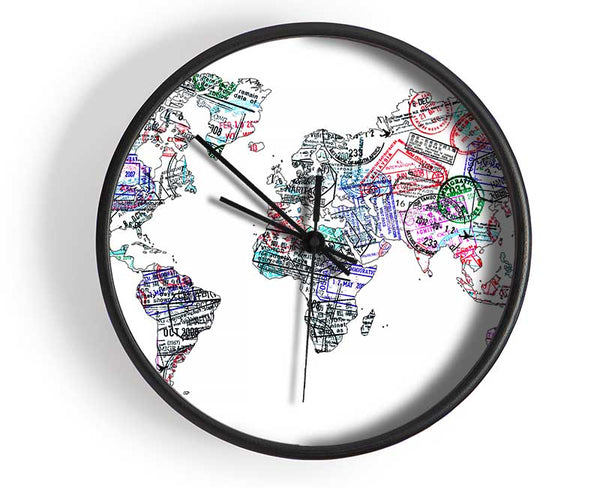 Map Of The World 8 Clock - Wallart-Direct UK