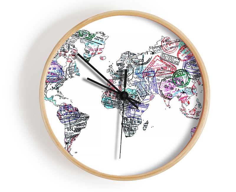 Map Of The World 8 Clock - Wallart-Direct UK