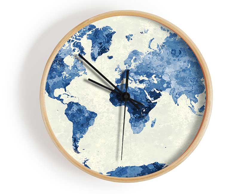 Map Of The World 4 Clock - Wallart-Direct UK