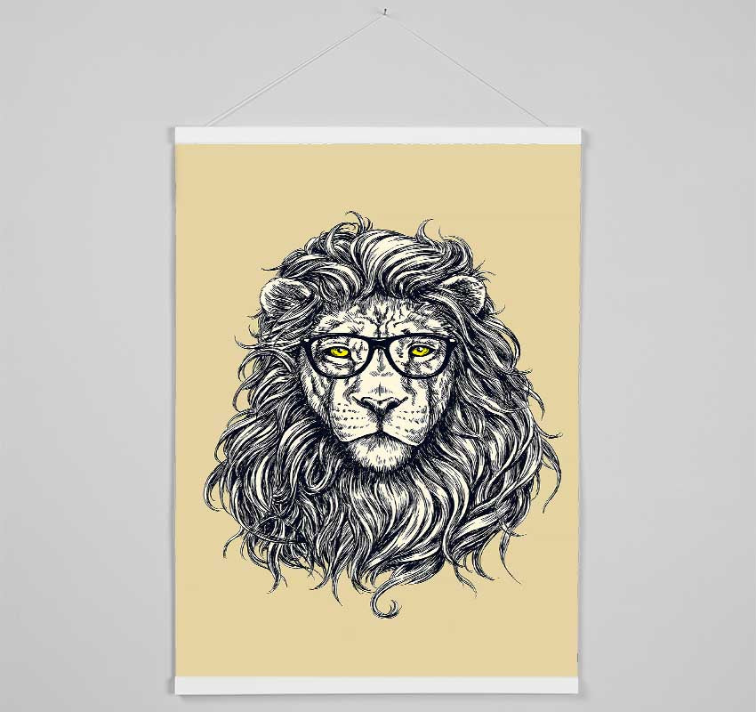 Smart Lion Hanging Poster - Wallart-Direct UK