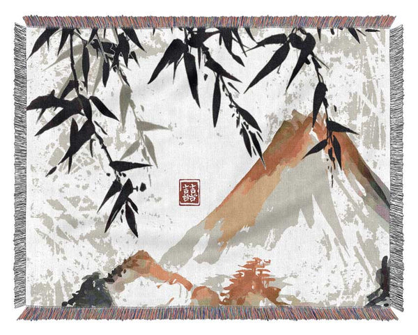 Japanese mountain bamboo Woven Blanket