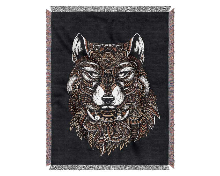 Indian Wolf Woven Blanket