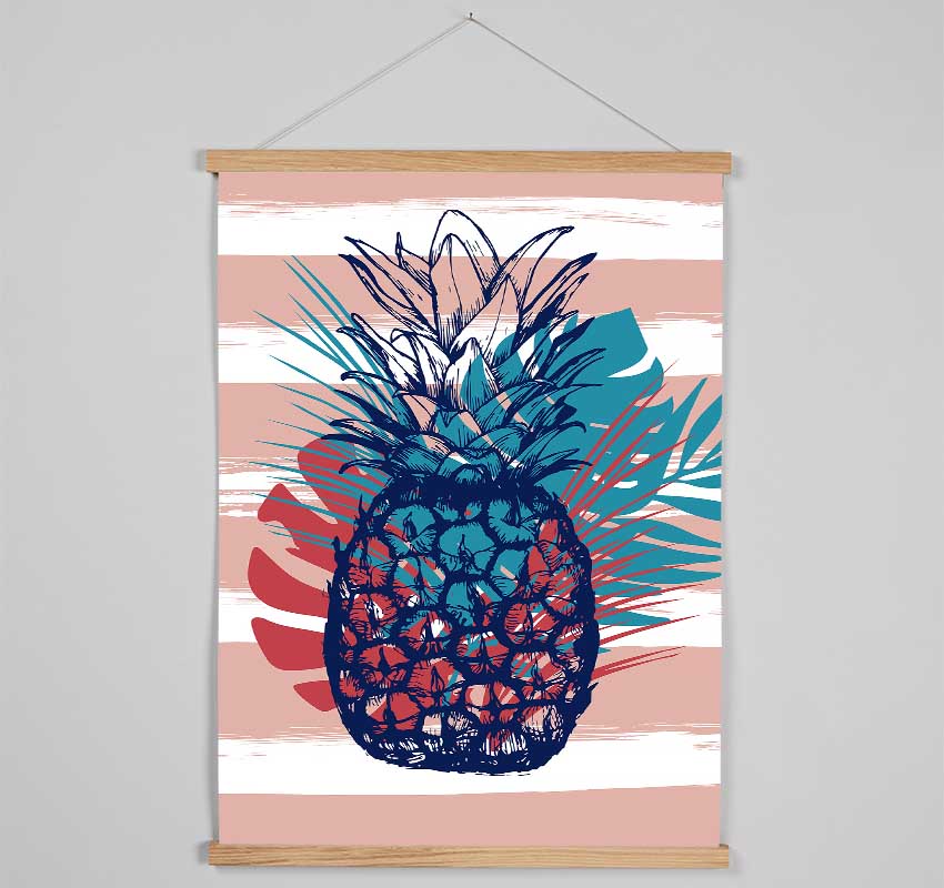 Pop Art Pineapple Palm Leaves Hanging Poster - Wallart-Direct UK