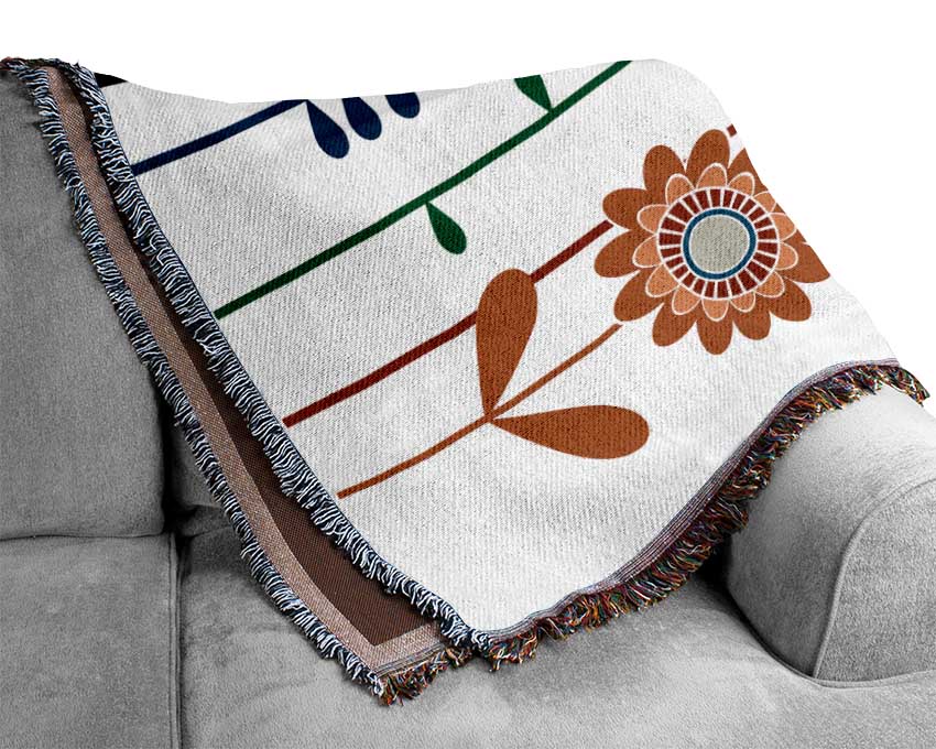 Funky Flowers Woven Blanket