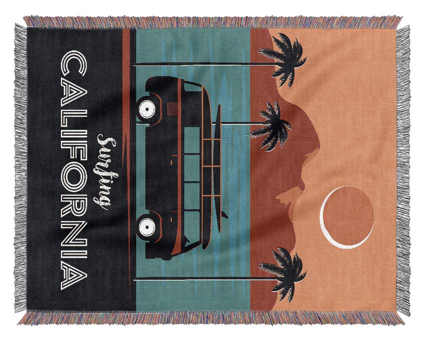 California Surfing Woven Blanket