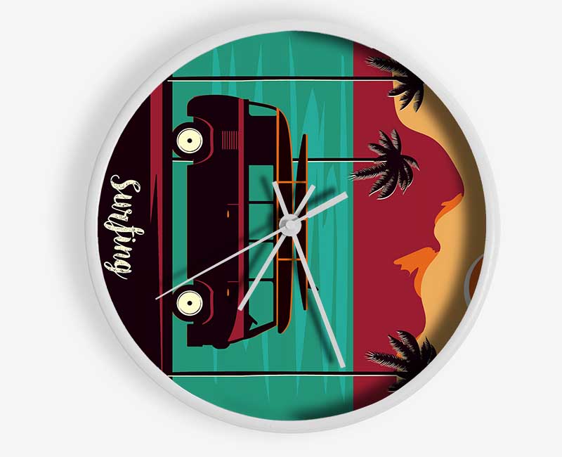 California Surfing Clock - Wallart-Direct UK