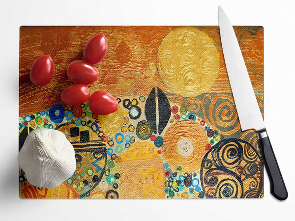 Golden Klimt Glass Chopping Board