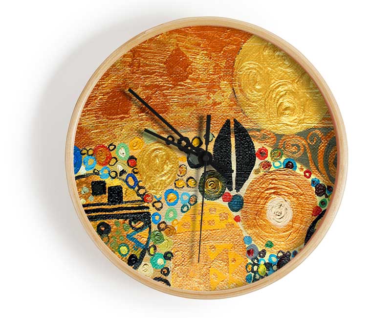 Golden Klimt Clock - Wallart-Direct UK