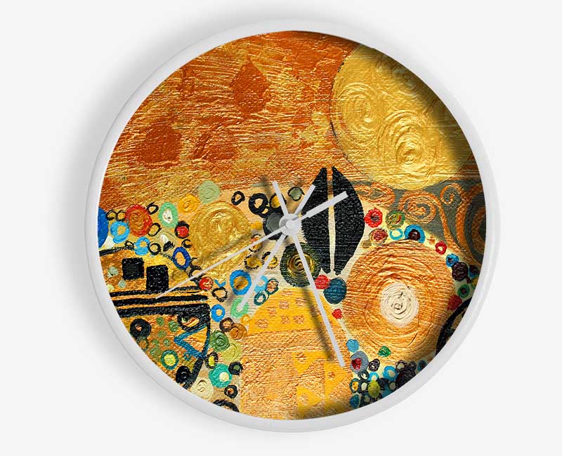 Golden Klimt Clock - Wallart-Direct UK