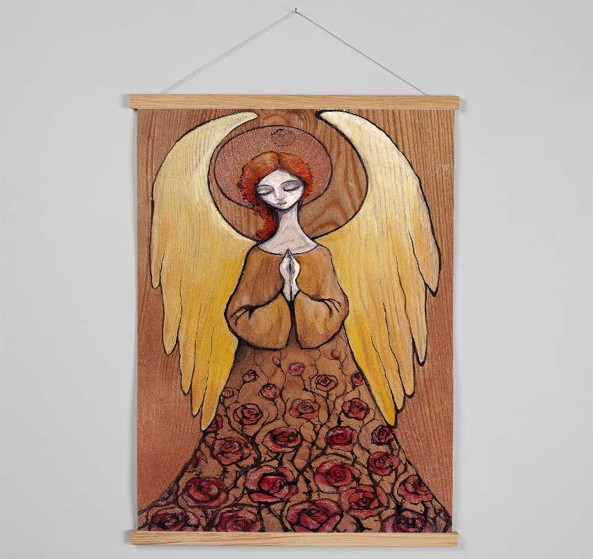 Wooden Angel Hanging Poster - Wallart-Direct UK