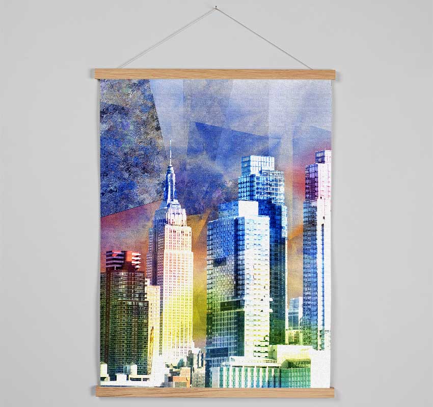 Rainbow City Buildings Hanging Poster - Wallart-Direct UK