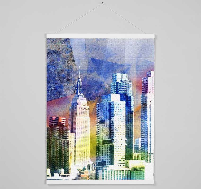 Rainbow City Buildings Hanging Poster - Wallart-Direct UK