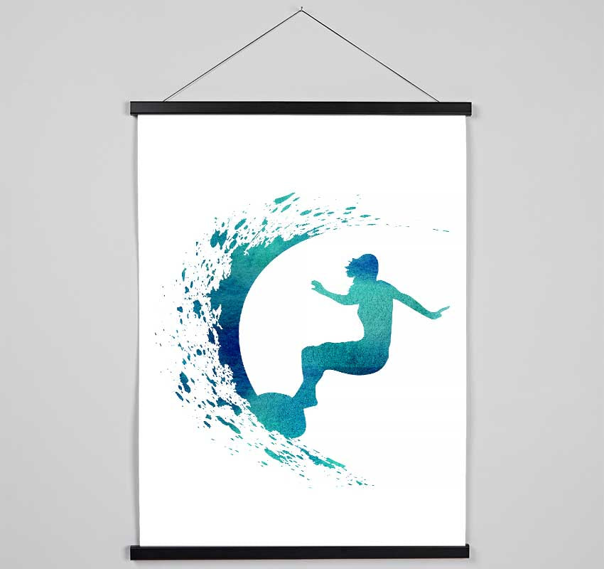 Surfing The Wave Hanging Poster - Wallart-Direct UK