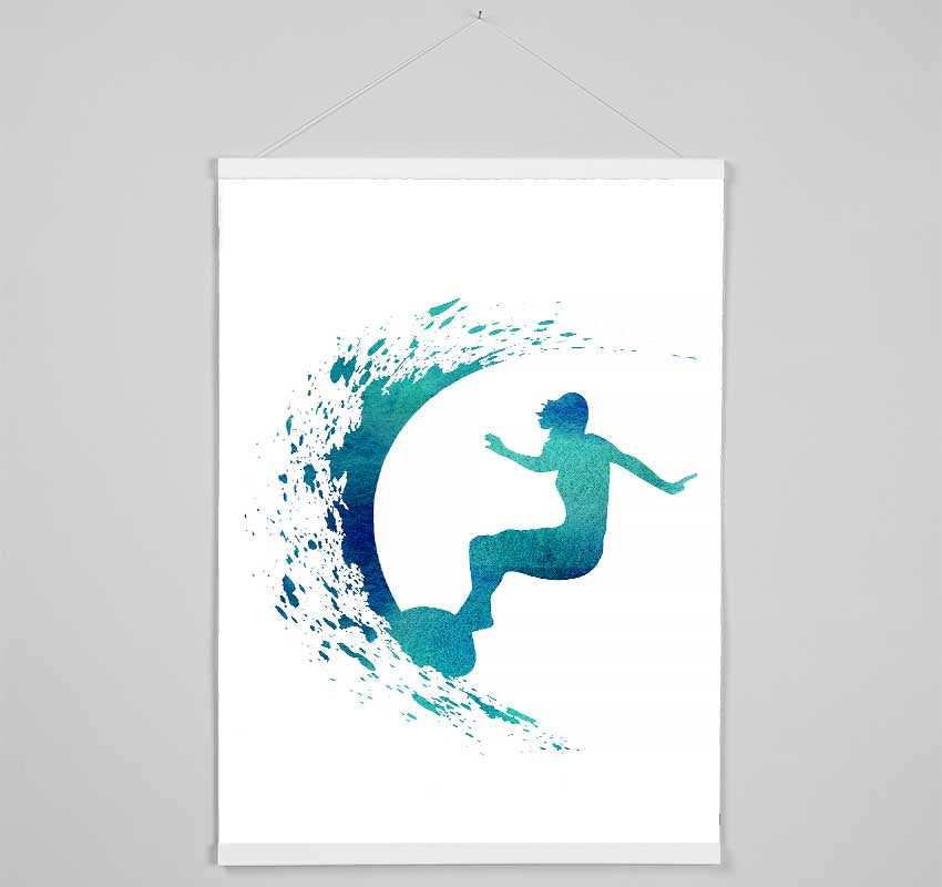 Surfing The Wave Hanging Poster - Wallart-Direct UK