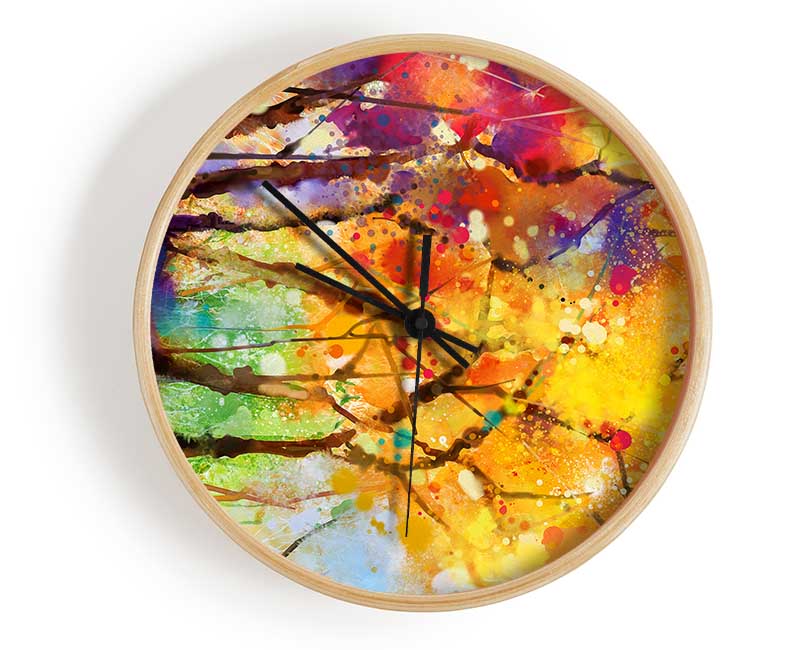 Autumn Trees 2 Clock - Wallart-Direct UK