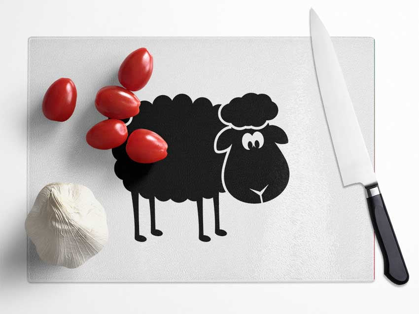 Black Sheep Glass Chopping Board