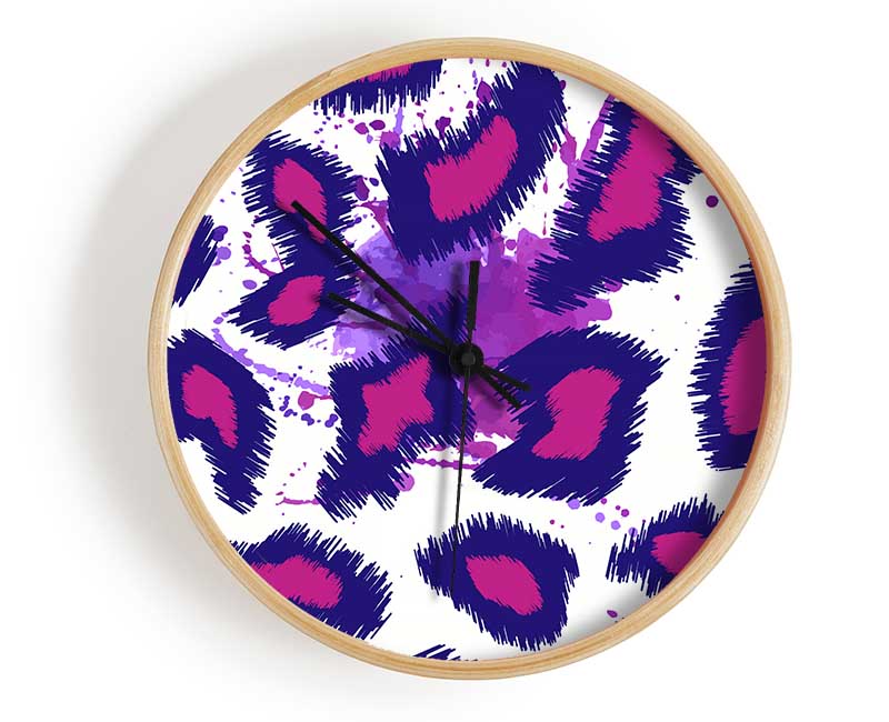 Pop Art Leopard Print Clock - Wallart-Direct UK