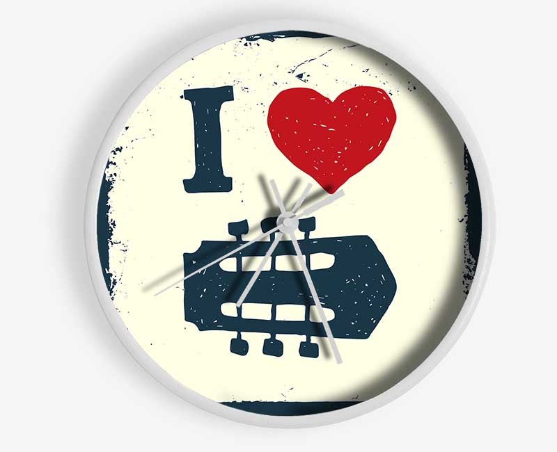 I Love Guitar Clock - Wallart-Direct UK