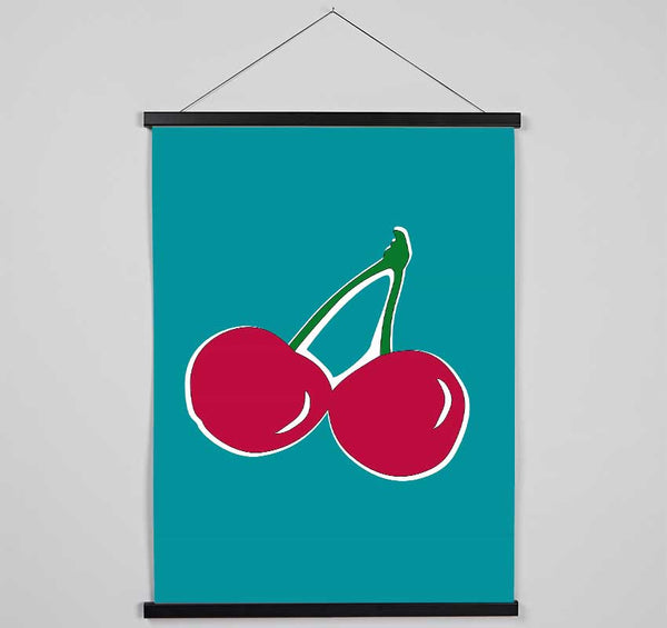 Cherries Hanging Poster - Wallart-Direct UK