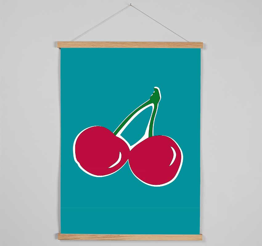 Cherries Hanging Poster - Wallart-Direct UK