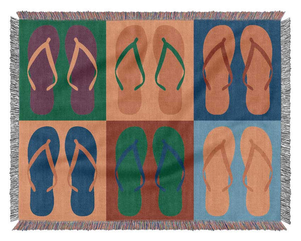 Pop Art Flip Flops Woven Blanket