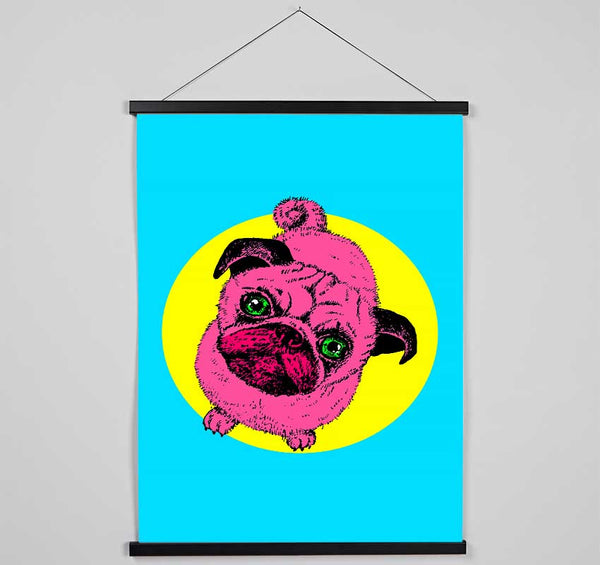 Pug Dog Pink Hanging Poster - Wallart-Direct UK