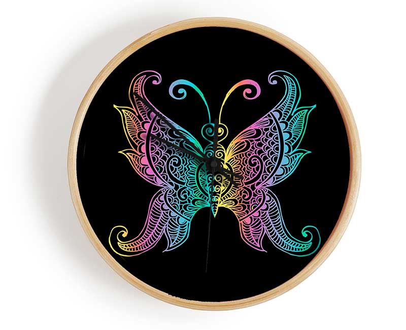 Indian Butterfly Clock - Wallart-Direct UK