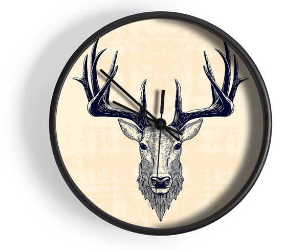 Stag Head Clock - Wallart-Direct UK