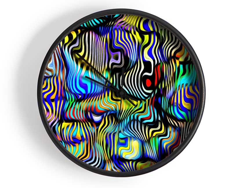 Pop Art Zebra 3 Clock - Wallart-Direct UK