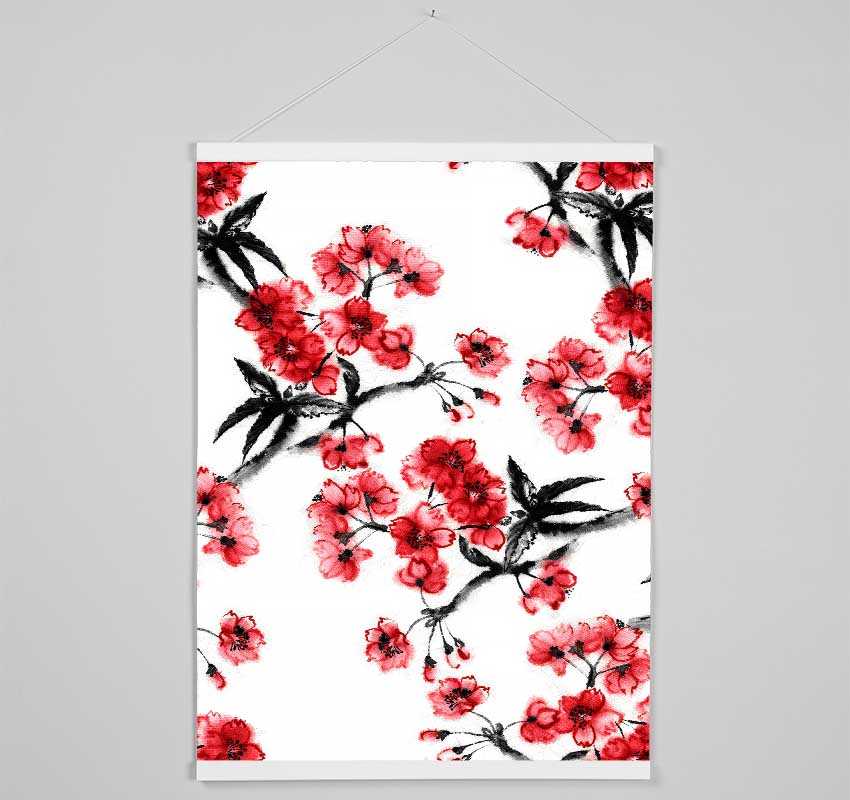 Cherry Blossom Branches Hanging Poster - Wallart-Direct UK