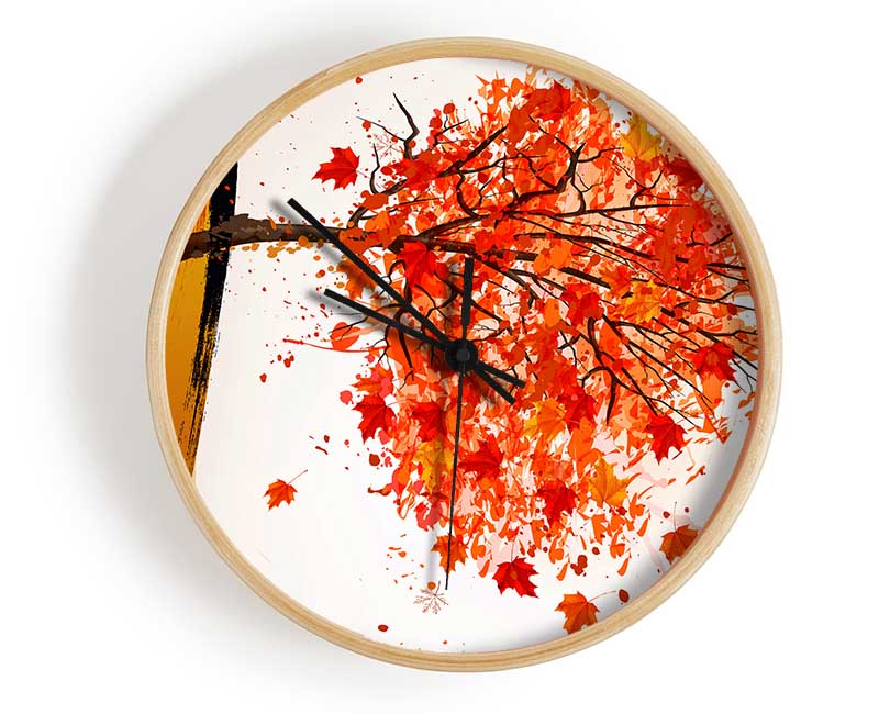 Autumn Orange Tree Clock - Wallart-Direct UK