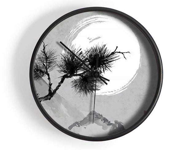 Chinese Mountain Tree Tops Clock - Wallart-Direct UK