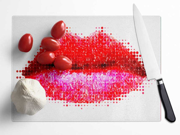 Dot To Dot Lips Glass Chopping Board