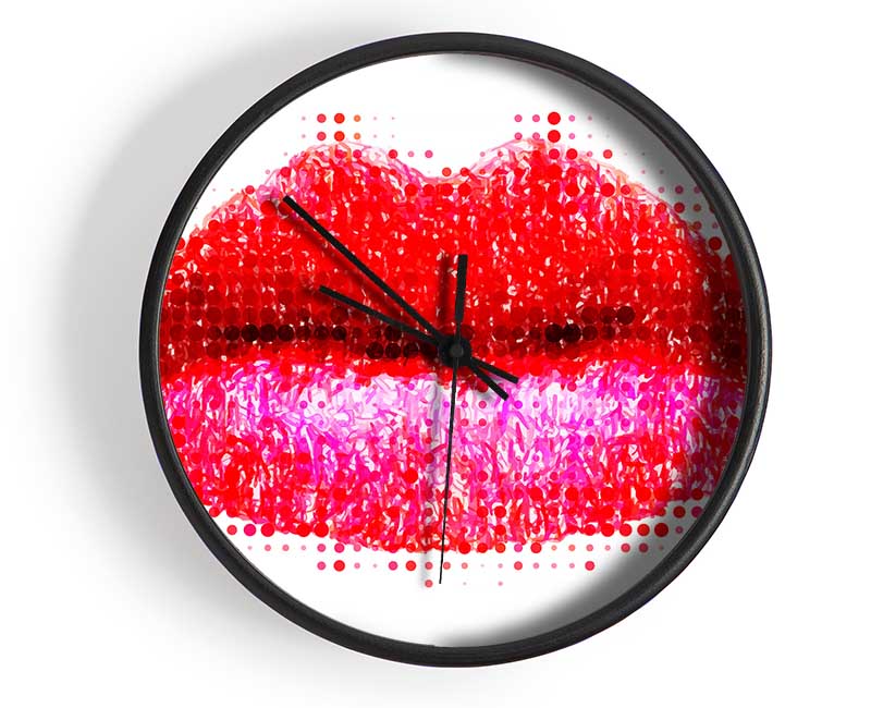 Dot To Dot Lips Clock - Wallart-Direct UK