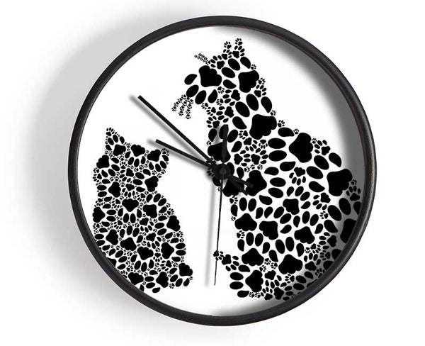 Paw Print Cats Clock - Wallart-Direct UK