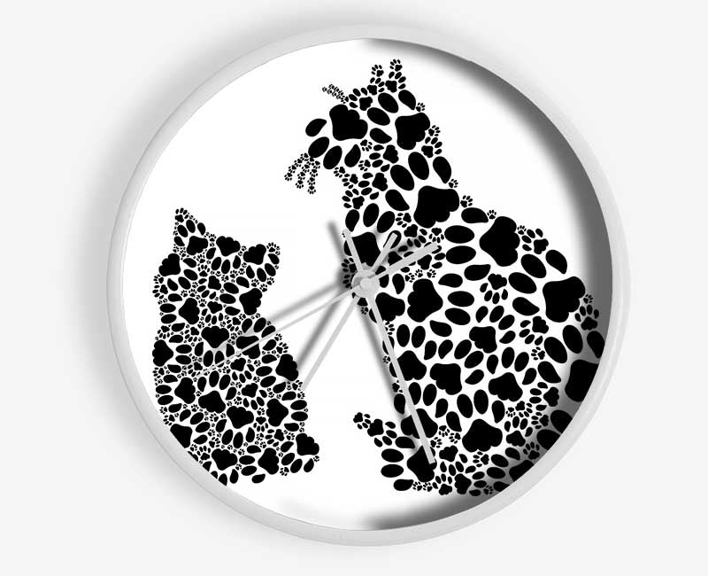 Paw Print Cats Clock - Wallart-Direct UK