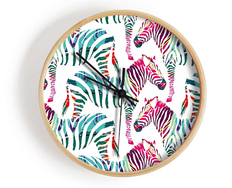 Pop Art Zebra 1 Clock - Wallart-Direct UK