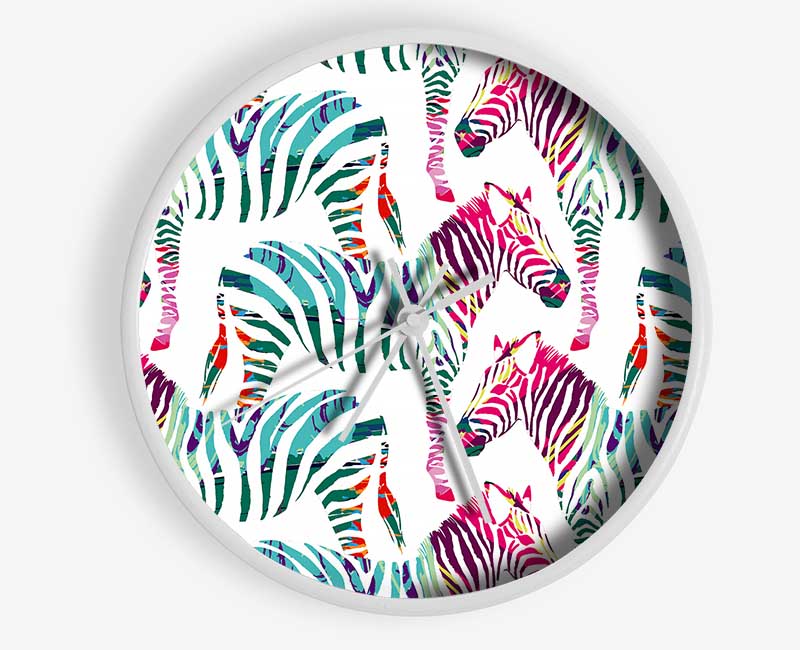 Pop Art Zebra 1 Clock - Wallart-Direct UK