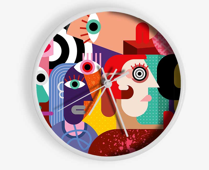 Picasso Esque Clock - Wallart-Direct UK