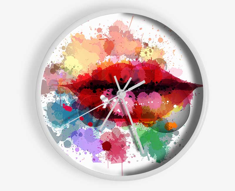 Rainbow Lips Clock - Wallart-Direct UK