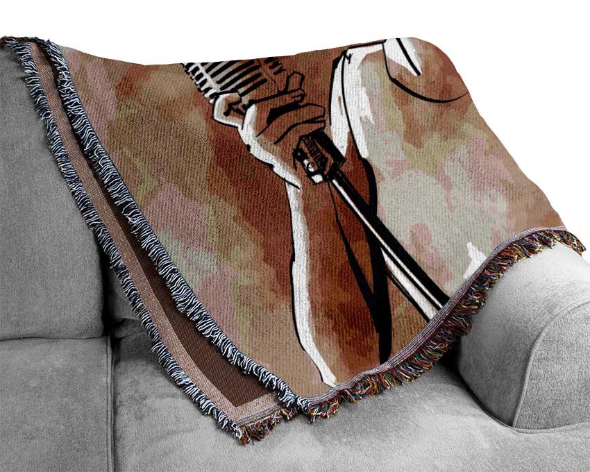 Chocolate Blues Music Woven Blanket