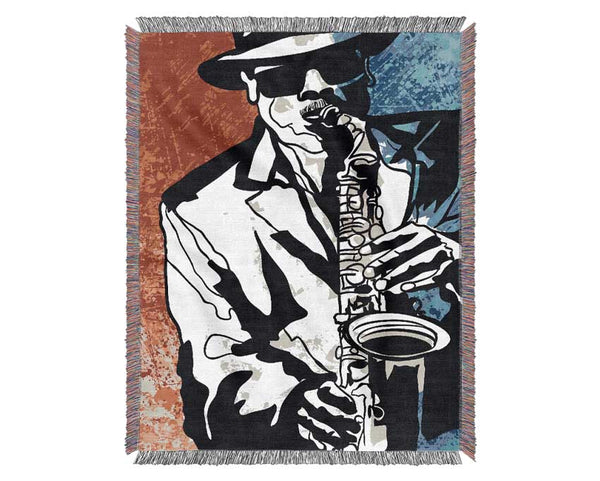 Saxaphone Blues Woven Blanket