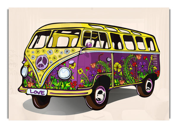 Flower Power VW Camper Van