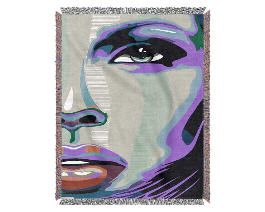 Futuristic Woman Woven Blanket