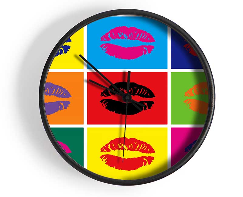 Lips Pop Art Clock - Wallart-Direct UK