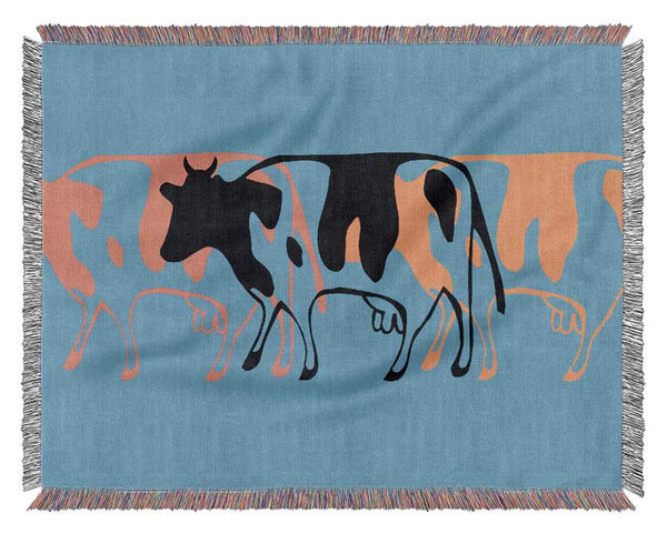 Pop Art Cows Woven Blanket