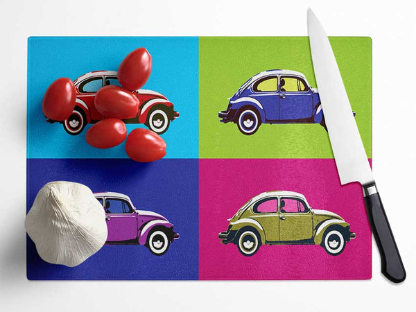 Beetle Pop Art Glass Chopping Board